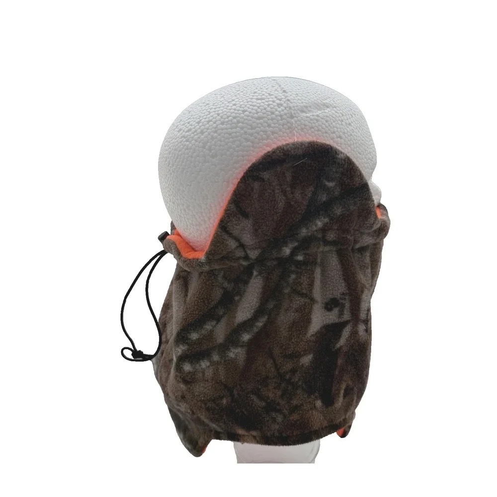 Remington Reversible Fleece Neck Gaiter Camo Orange Winter Ear Flaps Hunting OS